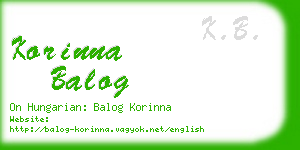 korinna balog business card